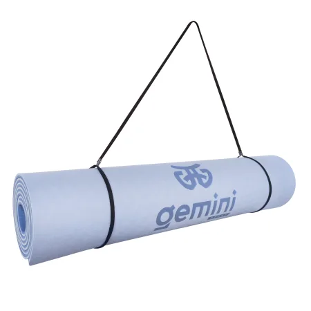 Килимок для фітнесу та йоги Sport TPE+TC 6 мм - блакитно-синій