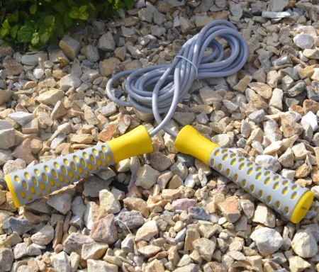 Скакалка PowerPlay 4206 Jump Rope PRO+ сіро-жовта (2,75m.)