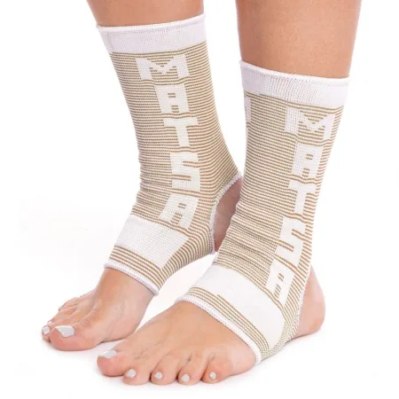 Бандаж на гомілковостоп еластичний MATSA розмір ML 2 шт L - білий/бежевий