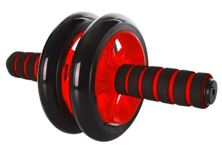 Ролик для пресу подвійний EasyFit з килимком червоний