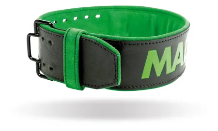 Пояс для важкої атлетики MadMax MFB-302 Quick Release Belt шкіряний Black/Green XL