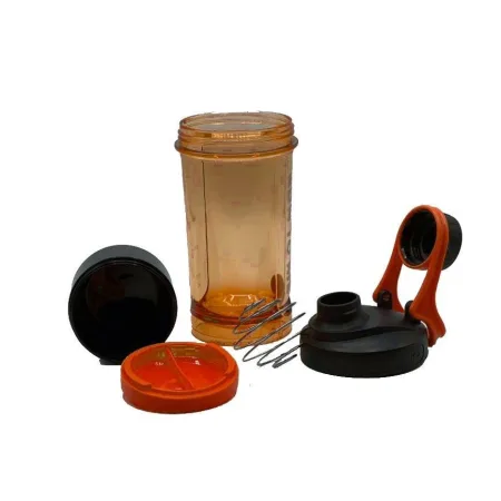 Шейкер спортивний з контейнером Casno 600 мл KXN-1199 з вінчиком помаранчевий