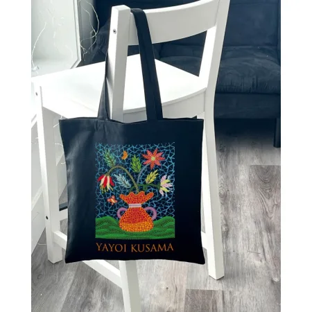 Екошопер BookOpt BK4084 YAYOI KUSAMA квіти, чорний