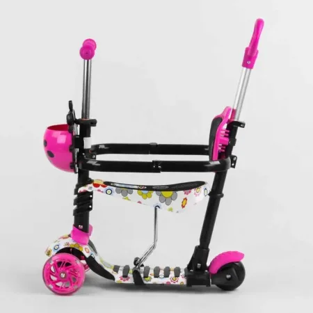 Самокат 5в1 Best Scooter - рожевий/Мультіколор