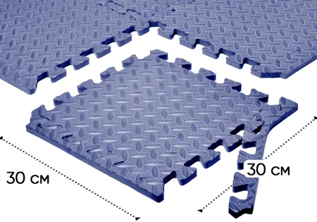 Татамі мат EasyFit 8 шт (30х30х1 см) хвіст ластівки сіній