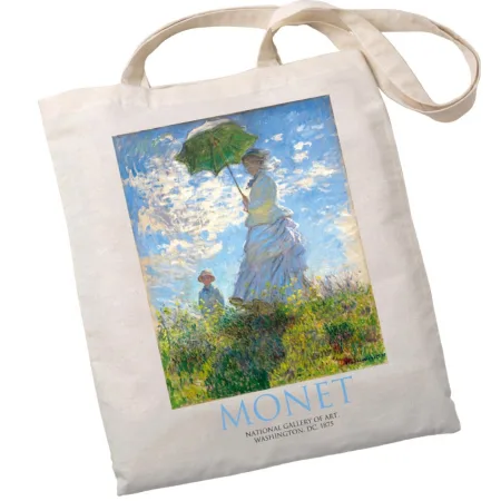 Екошопер BookOpt ВК4087 MONET жінка з парасолькою бежевий