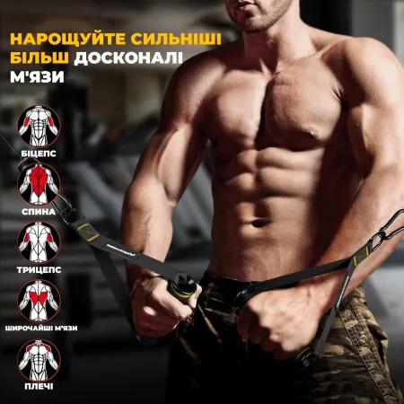 Ручки для тяги PowerPlay PP_4410 з карабінами 2 шт.