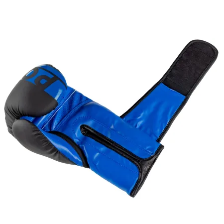 Боксерські рукавиці PowerPlay 3086 Matt Challenger Чорно-Сині 12 унцій