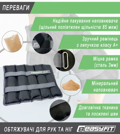 Обтяжувачі для ніг та рук EasyFit - 5 кг пара