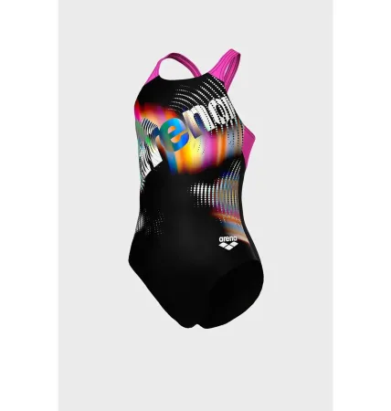 Купальник для плавання суцільний Arena LIT Logo SWIMSUIT V BACK L дитячий Оригінал 010690 590 128 см