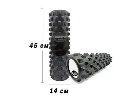 Масажний ролик EasyFit Grid Roller PRO 45 см чорний
