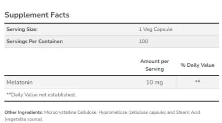 Melatonin 10 мг - 100 капсул