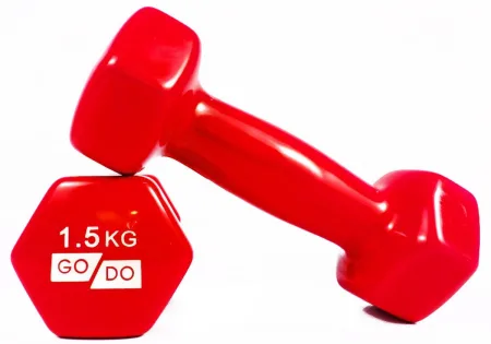 Гантелі для фітнесу з вініловим покриттям 2 шт GoDo GD-1.5R