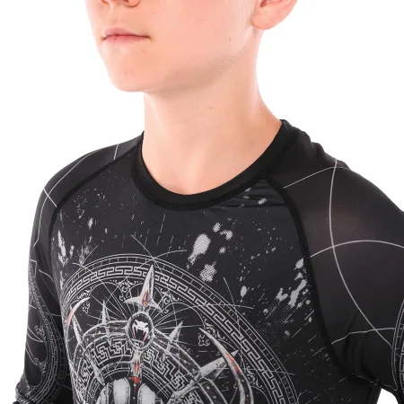 Костюм компресійний дитячий рашгард лонгслів штани та шорти VNM UFC FIGHT WEEK 2XS-L, чорний-сірий 9541B-9641B-V5032 XXS