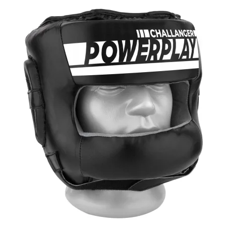 Боксерський шолом тренувальний PowerPlay 3067 з бампером PU + Amara чорний L