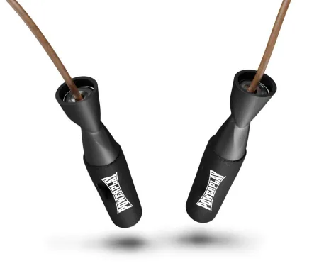 Скакалка шкіряна PowerPlay 4214 Leather Jump Rope Чорна 2,75 см.