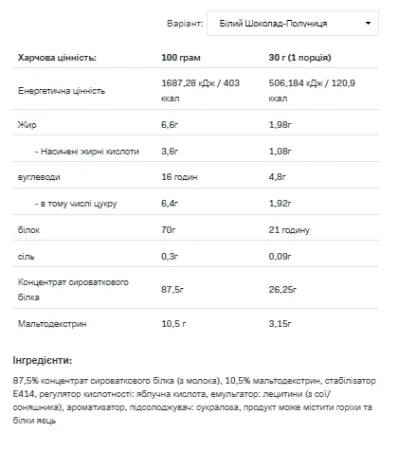 Whey Protein - 908 г шоколадна полуниця