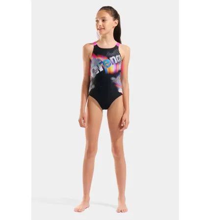 Купальник для плавання суцільний Arena LIT Logo SWIMSUIT V BACK L дитячий Оригінал 010690 590 128 см
