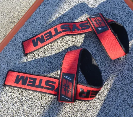 Лямки для тяги Power System PS-3401 Lifting Straps Duplex чорний/червоний