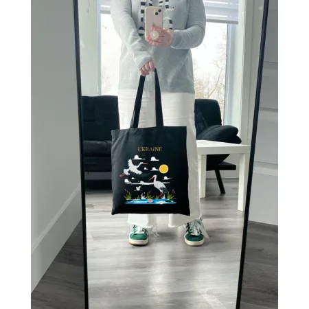 Екошопер BookOpt ВК4065 Ukraine «журавлі» символ щастя чорний