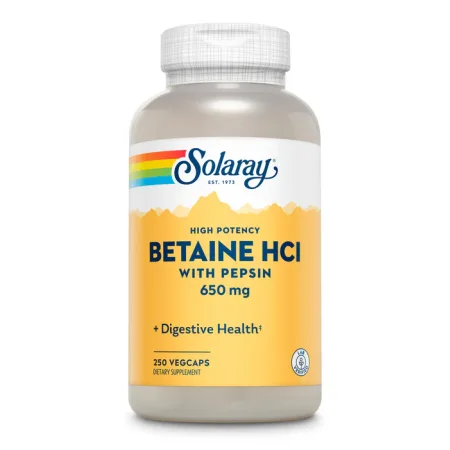 High Potency Betaine HCl with Pepsin 650 мг - 250 капсул