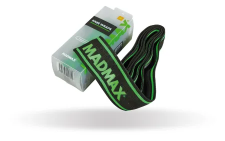 Бинти на коліна MadMax MFA-299 Non slide & slip knee wraps 2,0m Black/Green