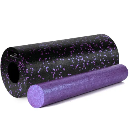 Масажний ролик роллер гладкий PowerPlay PP-4348 2 in 1-EPP Foam Roller Чорно/Фіолетовий 33x14 см.