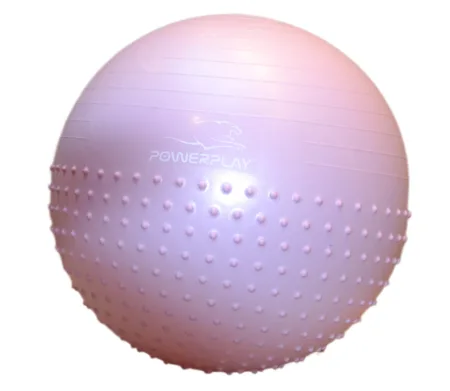М'яч для фітнесу фітбол напівмасажний PowerPlay 4003 Ø65 cm Gymball Ліловий + помпа
