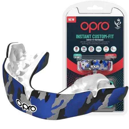 Капа OPRO Instant CAMO доросла (вік 11+) Black/Blue (art.102523001)