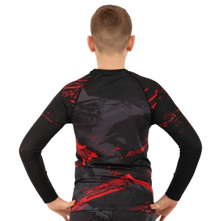 Костюм компресійний дитячий рашгард лонгслів штани і шорти VNM чорний-червоний 9529B-9629B-V5020 XS