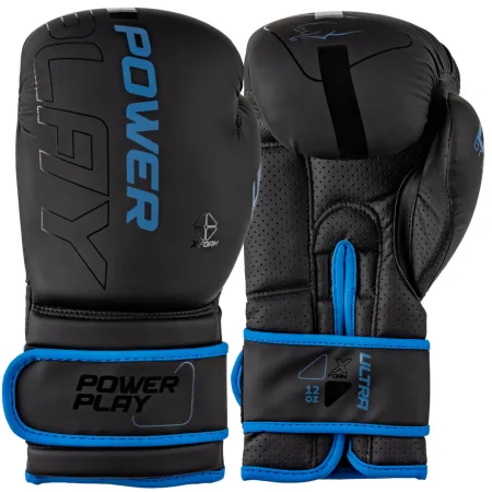 Боксерські рукавиці PowerPlay 3024 Ultra Mat чорно-темно сині 12 унцій