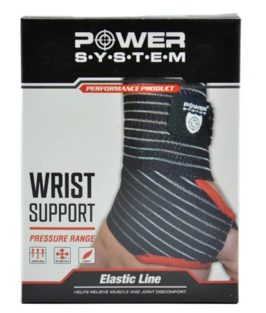 Кистьові бинти Power System PS-6000 Elastic Wrist Support чорний/червоний