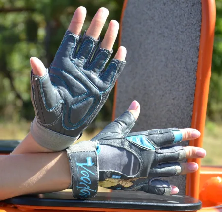 Рукавички для фітнесу MadMax MFG-921 Voodoo Mid grey/light blue M
