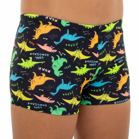 Плавки боксеры для мальчиков для плавания динозавры 6-8 лет черный 6