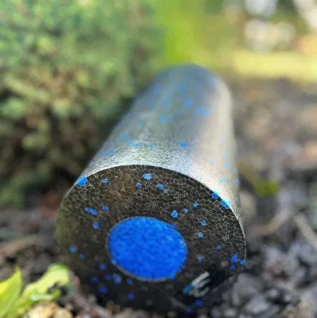 Масажний ролик (роллер) гладкий PowerPlay PP-4348 2 in 1 EPP Foam Roller чорно/синій 33x14 см