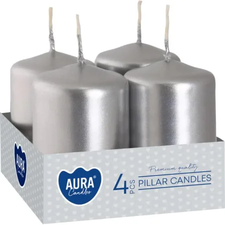 Набір свічок 4 шт. циліндр срібний металик і sw40/60