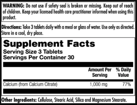 Calcium Citrate 1000 мг - 90 таблеток