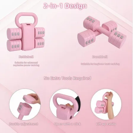 Мультифункціональні гантелі та гиря для фітнесу, набірні 5,5 кг 80382-5_5 жовтий