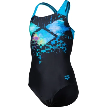 Цельный купальник для плавания Arena Multi Pixels Swimsuit Swim Pro 128 см чёрно-синий