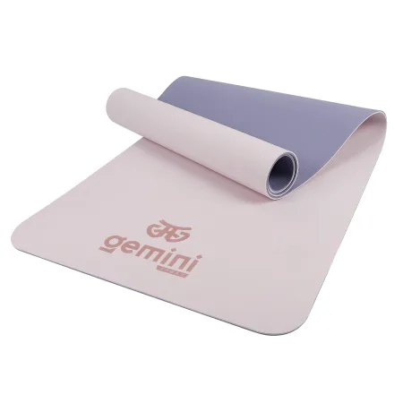 Килимок для фітнесу та йоги Sport TPE+TC 6 мм - фіолетово рожевий