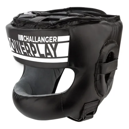 Боксерський шолом тренувальний PowerPlay 3067 з бампером PU + Amara чорний L