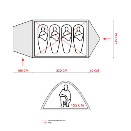 Намет 4-місний GreenCamp