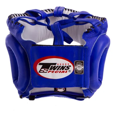 Шолом боксерський з бампером шкіряний TWINS HGL10 синій - M
