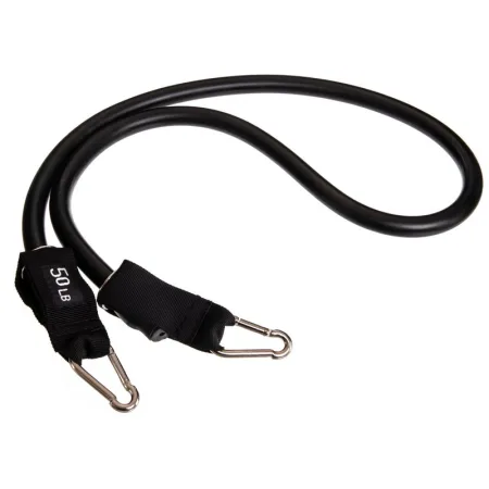 Еспандер трубчастий для фітнесу з карабіном 4х16х1200 мм навантаження 23 кг чорний