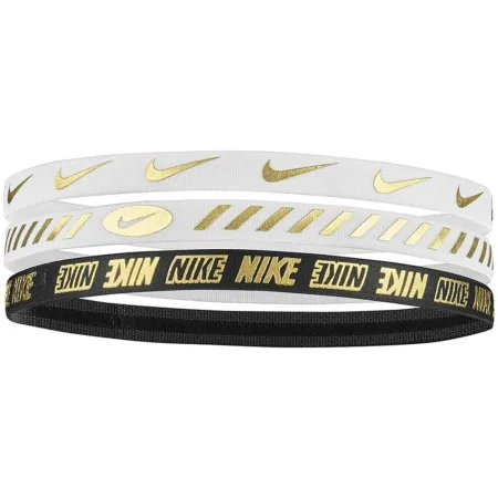 Пов'язки на голову Nike Mixed Width Headbands 3PK METALLIC білий, чорний унісекс універсальний N.100.4527.112.OS (оригінал)