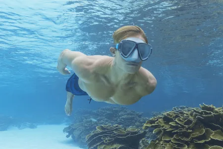 Маска для плавання BESTWAY 14+ 22052 сіро-червоний