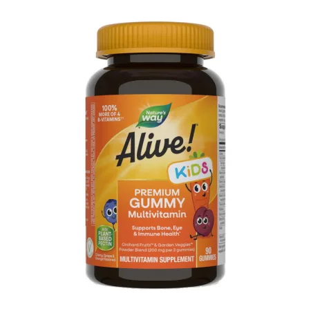 Alive! Kids Premium Gummy Multivitamin - 90 жуйок, вишня, апельсин & Grape