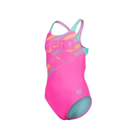 Сплошной купальник Arena Lines Swimsuit Swim Pro Back L детский 164 см розовый