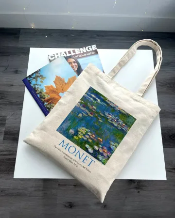 Екошопер BookOpt ВК4063 MONET «водяні лілії» бежевий