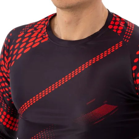 Рашгард лонгслів чоловічий Domino чорний-червоний TC210-13 - S